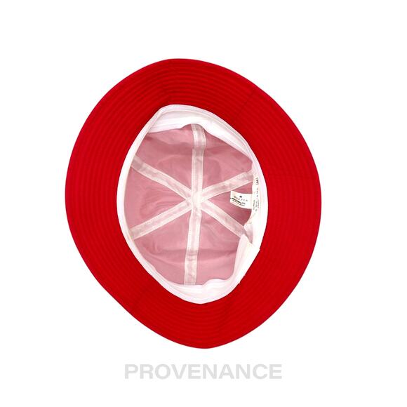 🔴 Balenciaga BB Logo Embroidered Bucket Hat - Red M - Picture 4 of 9